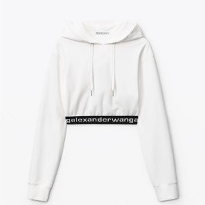 COPY - Alexander Wang - logo waistband cropped hoodie